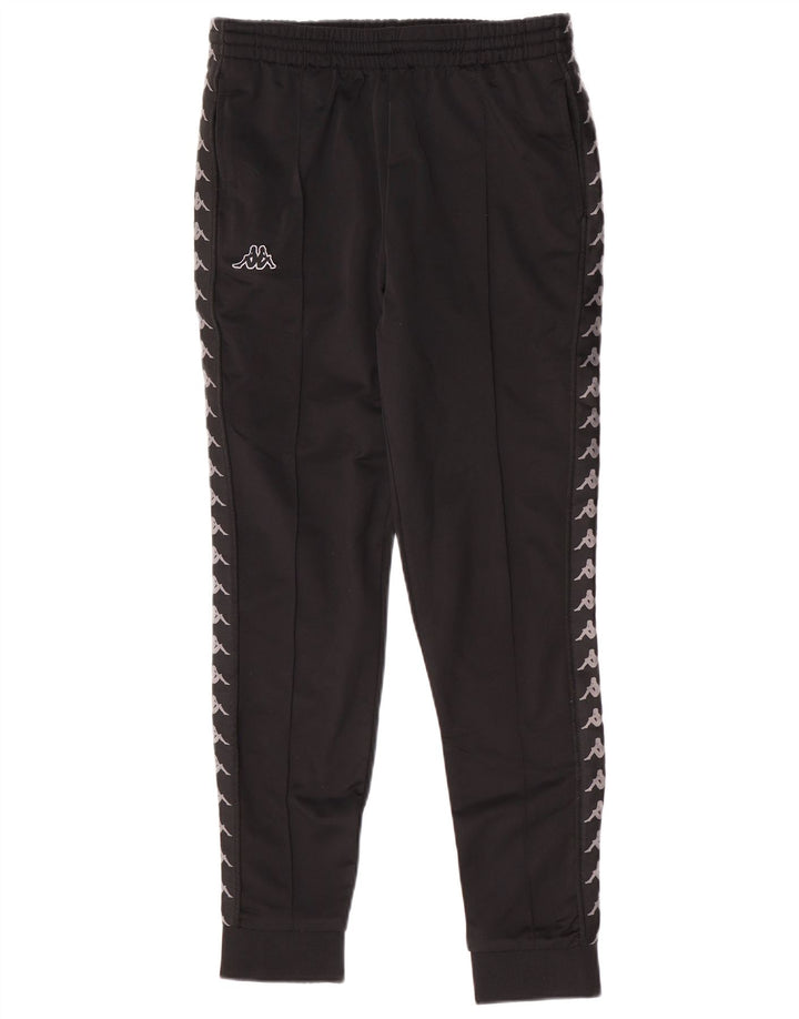 Pantaloni da tuta con grafica Kappa da uomo Joggers medio poliestere nero