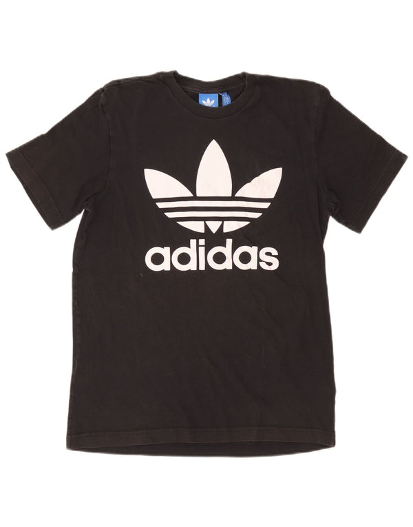 T-shirt grafica da uomo Adidas Top piccola in cotone nero