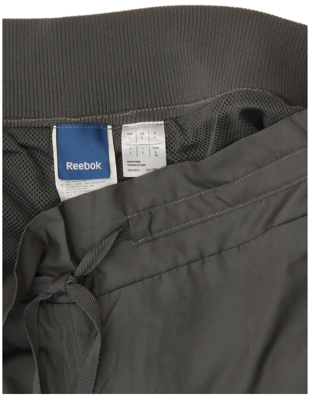 REEBOK Womens Tracksuit Trousers UK 16 Large Grey Polyester