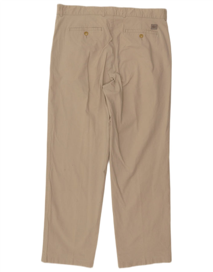 Pantaloni chino dritti da uomo LACOSTE taglia 48 XL W38 L31 cotone beige