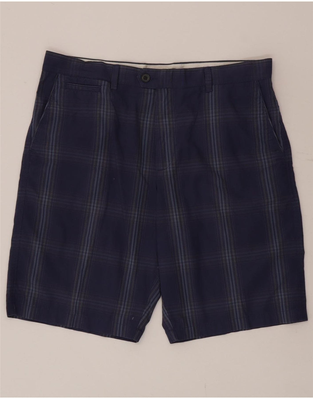 Pantaloncini chino da uomo Marks & Spencer W36 cotone a quadri blu grandi