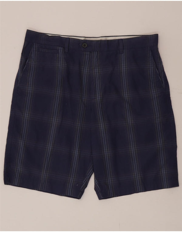 Pantaloncini chino da uomo Marks & Spencer W36 cotone a quadri blu grandi