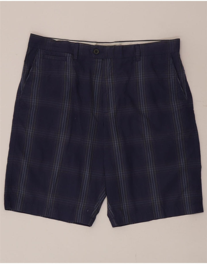 Pantaloncini chino da uomo Marks & Spencer W36 cotone a quadri blu grandi