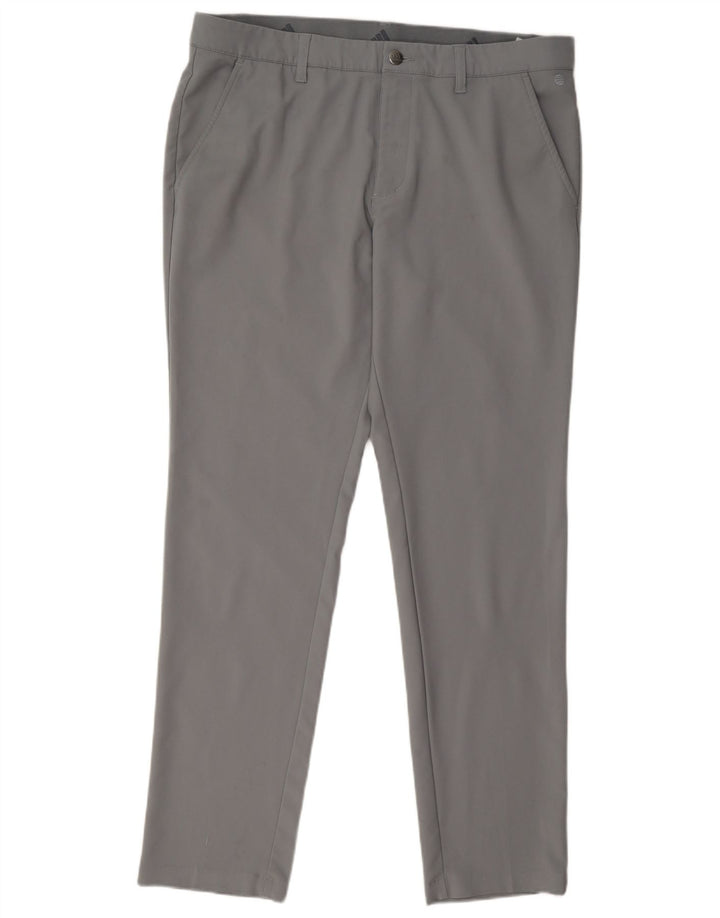 Pantaloni dritti da uomo Adidas W34 L32 poliestere grigio