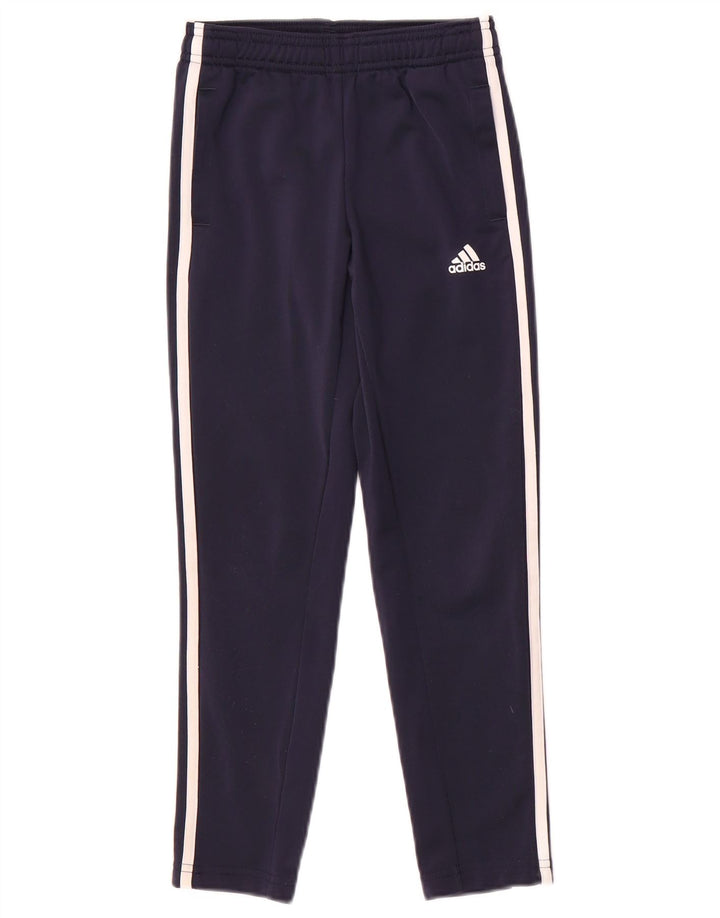Pantaloni della tuta da ragazzo ADIDAS 7-8 anni in poliestere blu navy