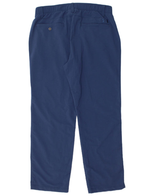 Pantaloni chino dritti da uomo Under Armour W36 L30 nylon blu navy