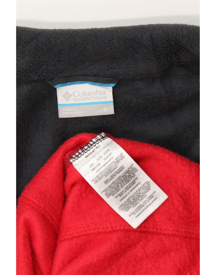 Maglione in pile da uomo Columbia con zip e collo piccolo in poliestere color block rosso