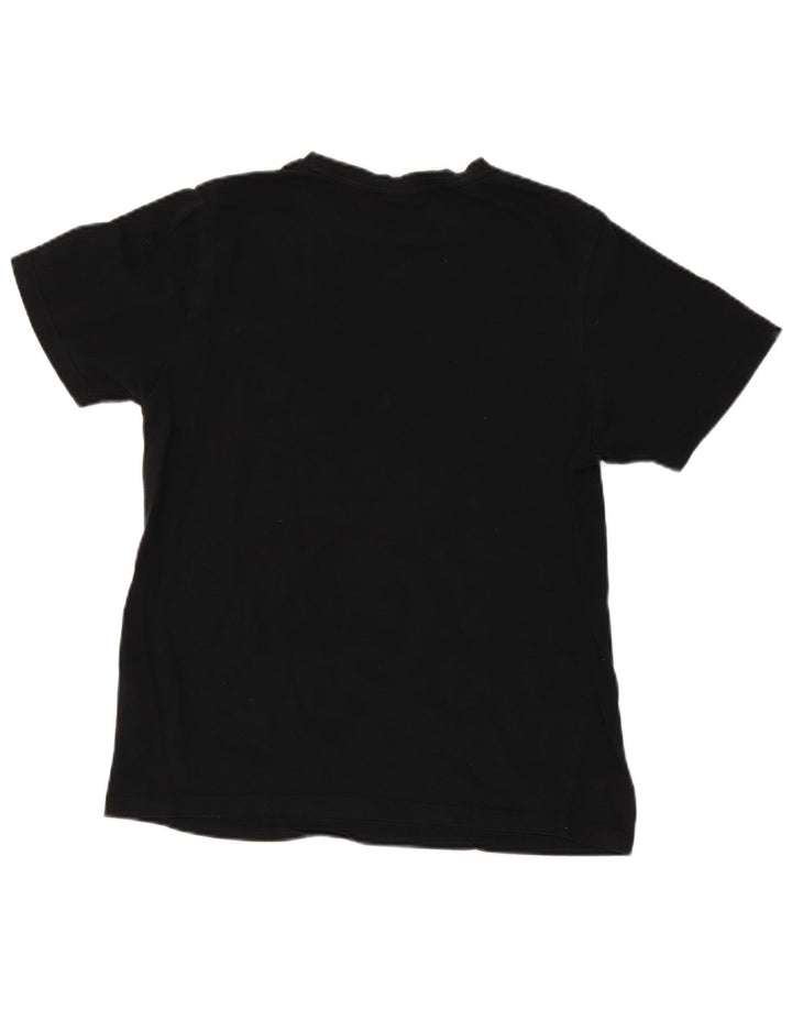 ELLESSE Womens Graphic T-Shirt Top UK 14 Medium Black Cotton