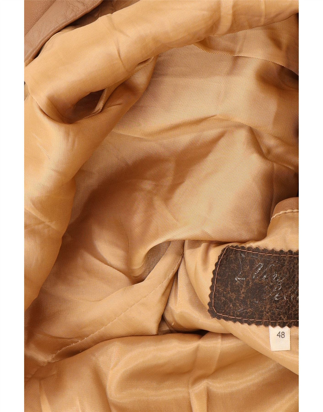 Giacca blazer in pelle da uomo a 2 bottoni VINTAGE IT 48 in pelle beige medio