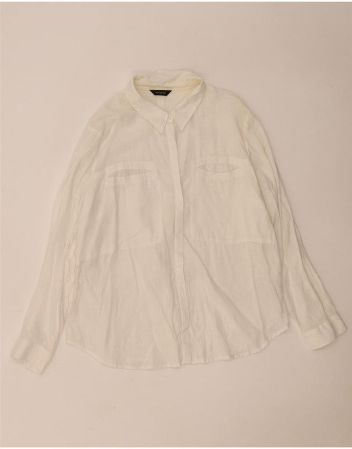 Autograph  Womens Shirt UK 18 XL White Linen