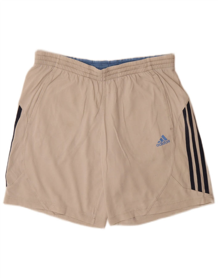 Pantaloncini sportivi Adidas Climalite da uomo in cotone beige medio