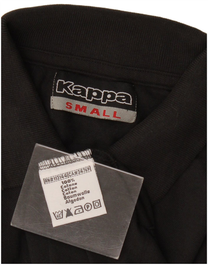 Polo Kappa Uomo Manica Lunga Small Nera in Cotone