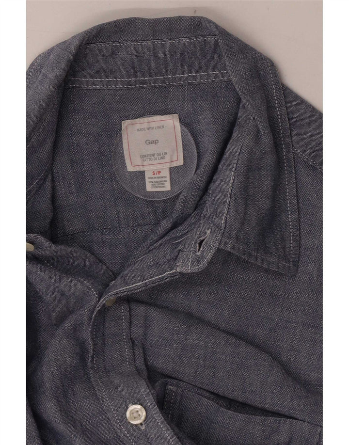 Camicia da uomo Gap Small in lino blu navy