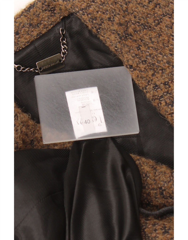 Cappotto Doppiopetto Donna Tenax IT 40 Small Cotone Puntinato Marrone