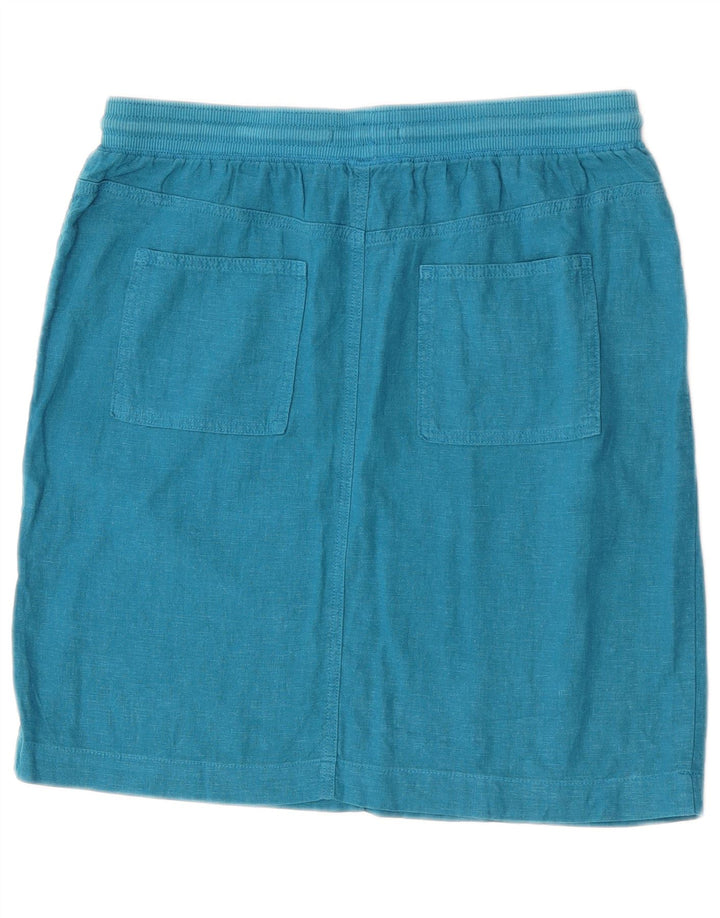 Gonna dritta da donna Marks & Spencer UK 12 media W30 lino blu