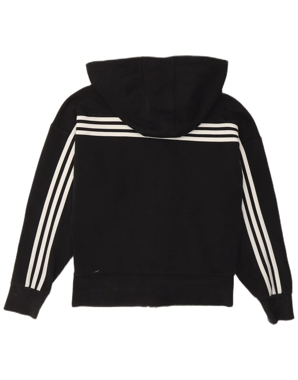 Felpa con cappuccio e zip oversize da donna Adidas UK 4/6 XS cotone nero