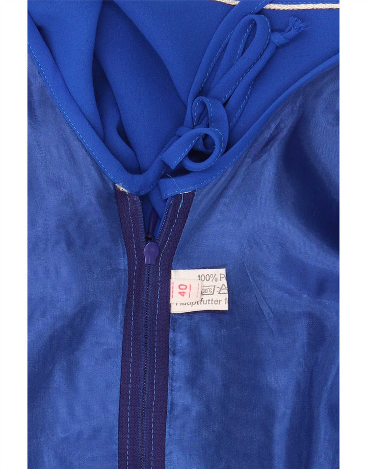 Abito a trapezio da donna vintage IT 40 piccolo poliestere blu