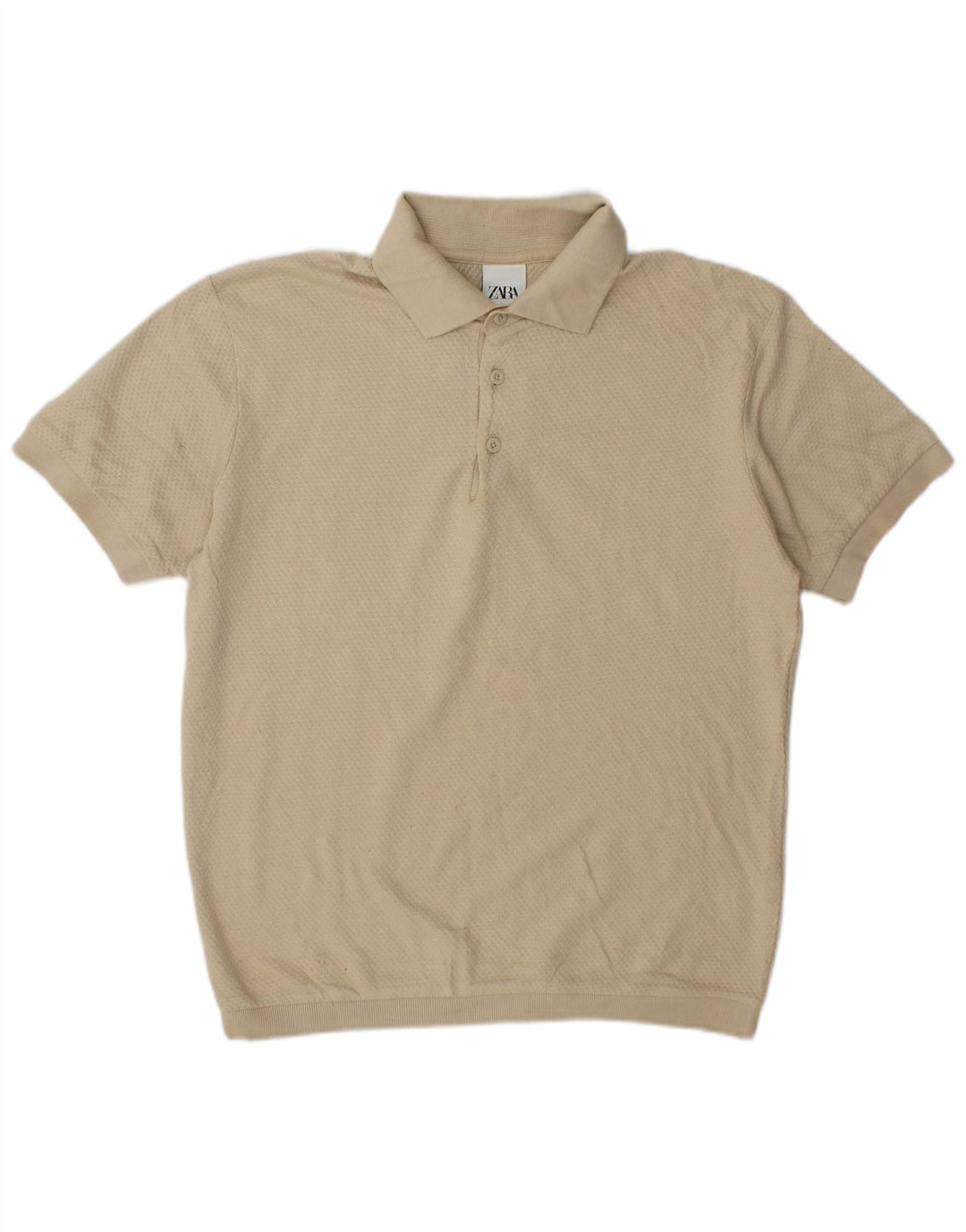Polo da uomo Zara in cotone beige medio