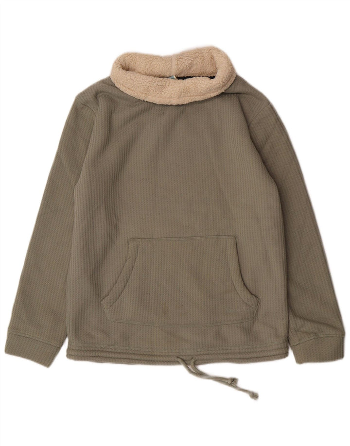 Weird Fish Donna Sherpa Felpa con collo alto Maglione UK 12 Verde medio