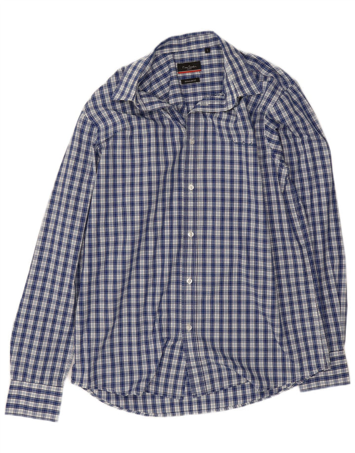 Camicia da uomo Pierre Cardin a quadri blu grandi