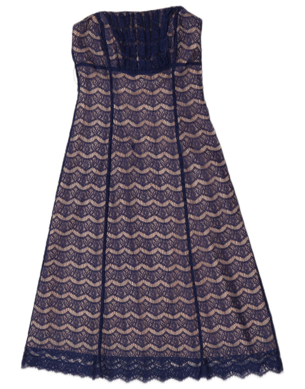 Abito senza spalline in pizzo da donna Coast UK 10 Piccolo nylon floreale blu navy