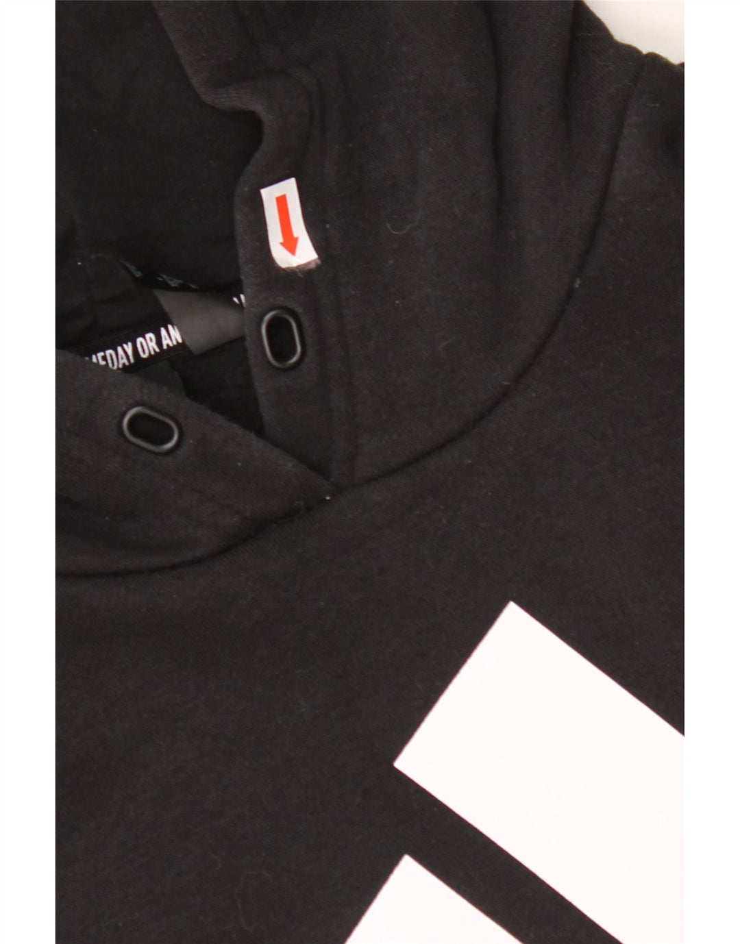 Maglione con cappuccio grafico da donna ADIDAS UK 24/26 2XL Cotone nero