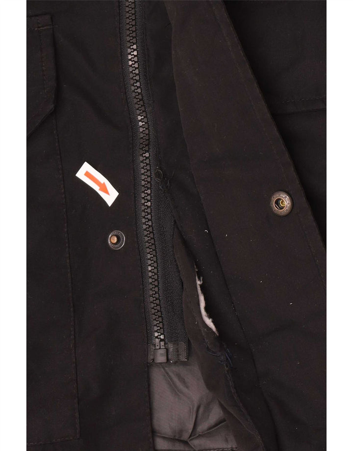 Giacca parka con cappuccio da uomo Jack & Jones UK 38 poliestere nero medio