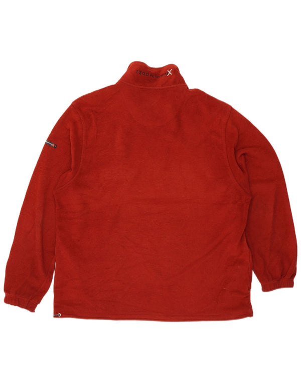 Maglione in pile da uomo con zip e collo Izod XL rosso poliestere