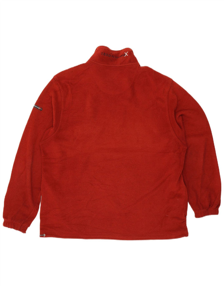 Maglione in pile da uomo con zip e collo Izod XL rosso poliestere