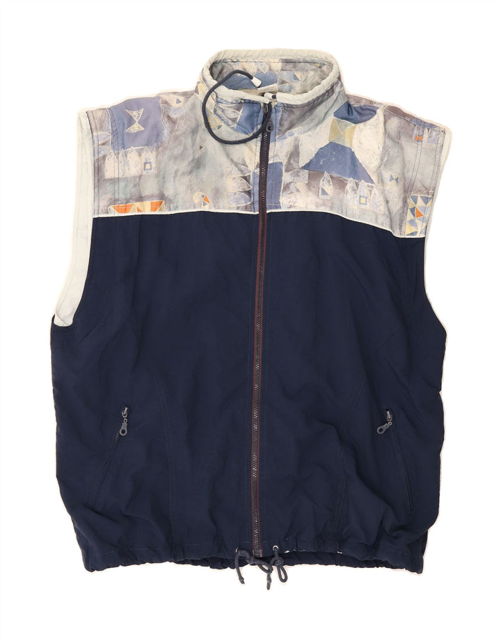 TACTEL Womens Tracksuit Top Jacket UK 22 3XL Navy Blue Colourblock Vintage Tactel and Second-Hand Tactel from Messina Hembry 