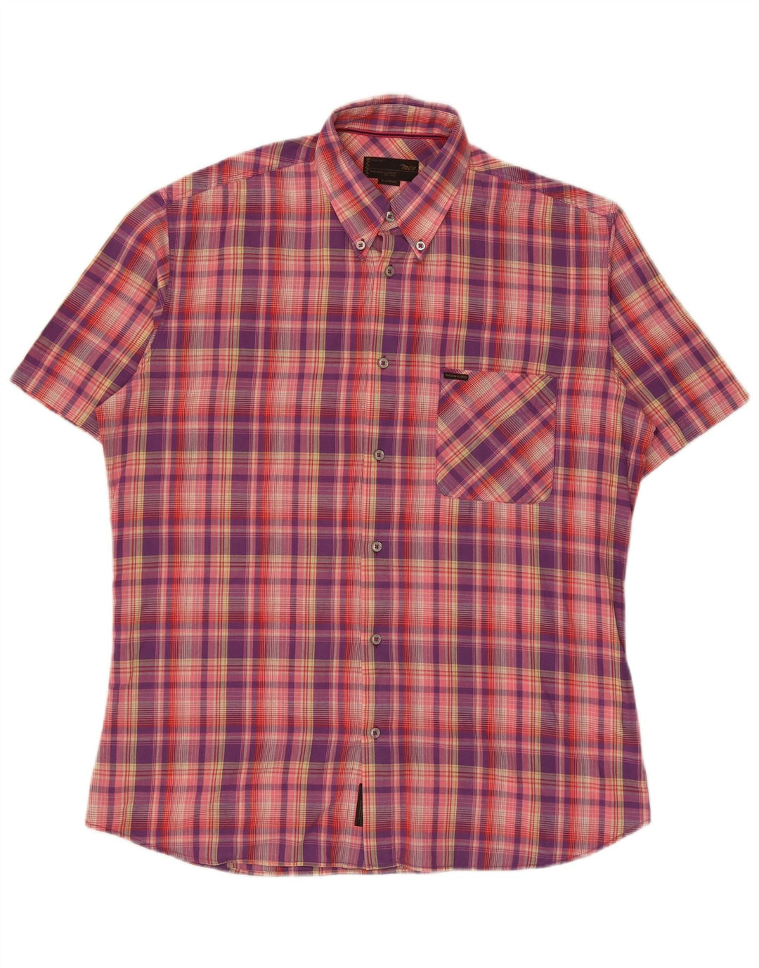 Marlboro Classics Camicia Uomo a Maniche Corte XL Cotone a Quadri Rosa