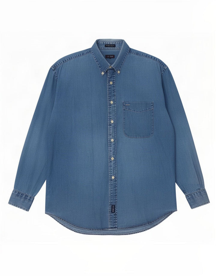 Gant Camicia in denim da uomo XL in cotone blu