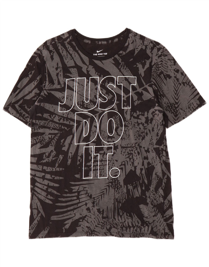 T-shirt grafica Nike da uomo con taglio atletico, motivo astratto, grigio medio