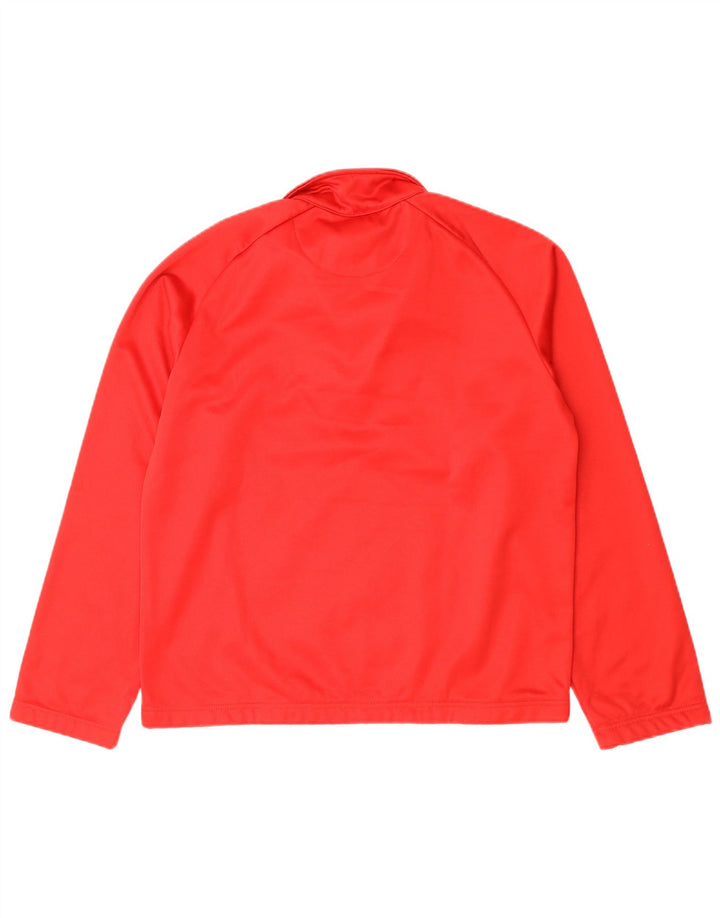 Top da uomo KAPPA con zip e collo a maniche lunghe in poliestere rosso medio