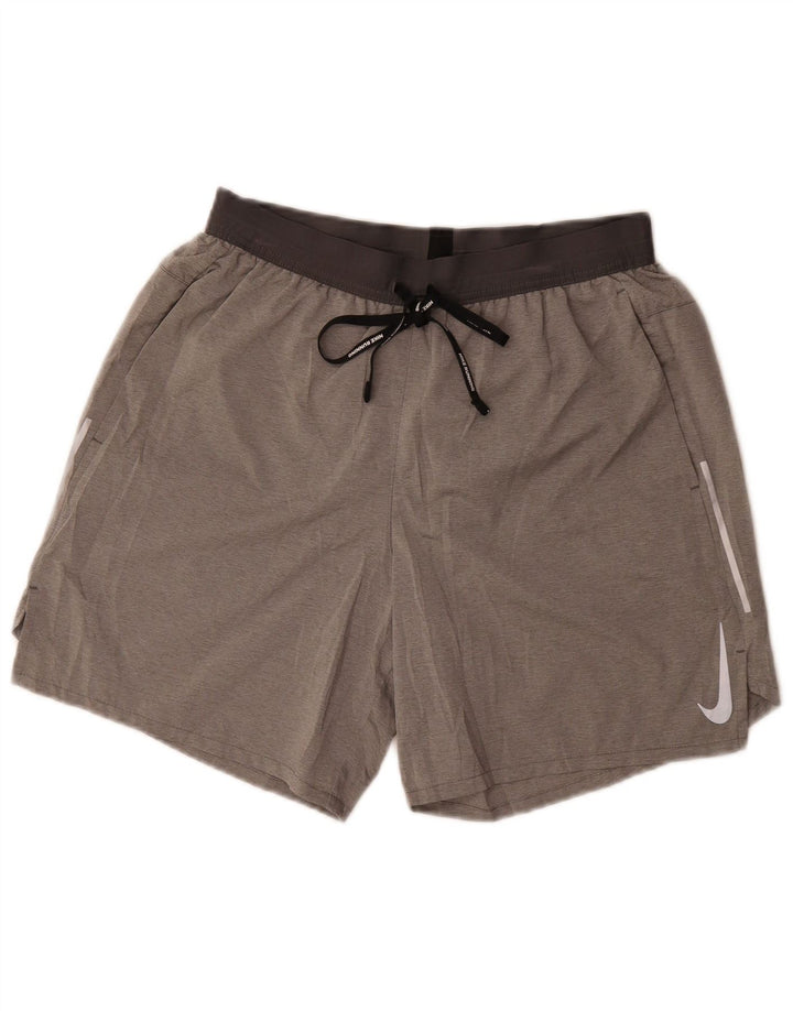 Pantaloncini sportivi Nike Dri Fit da uomo in poliestere grigio medio