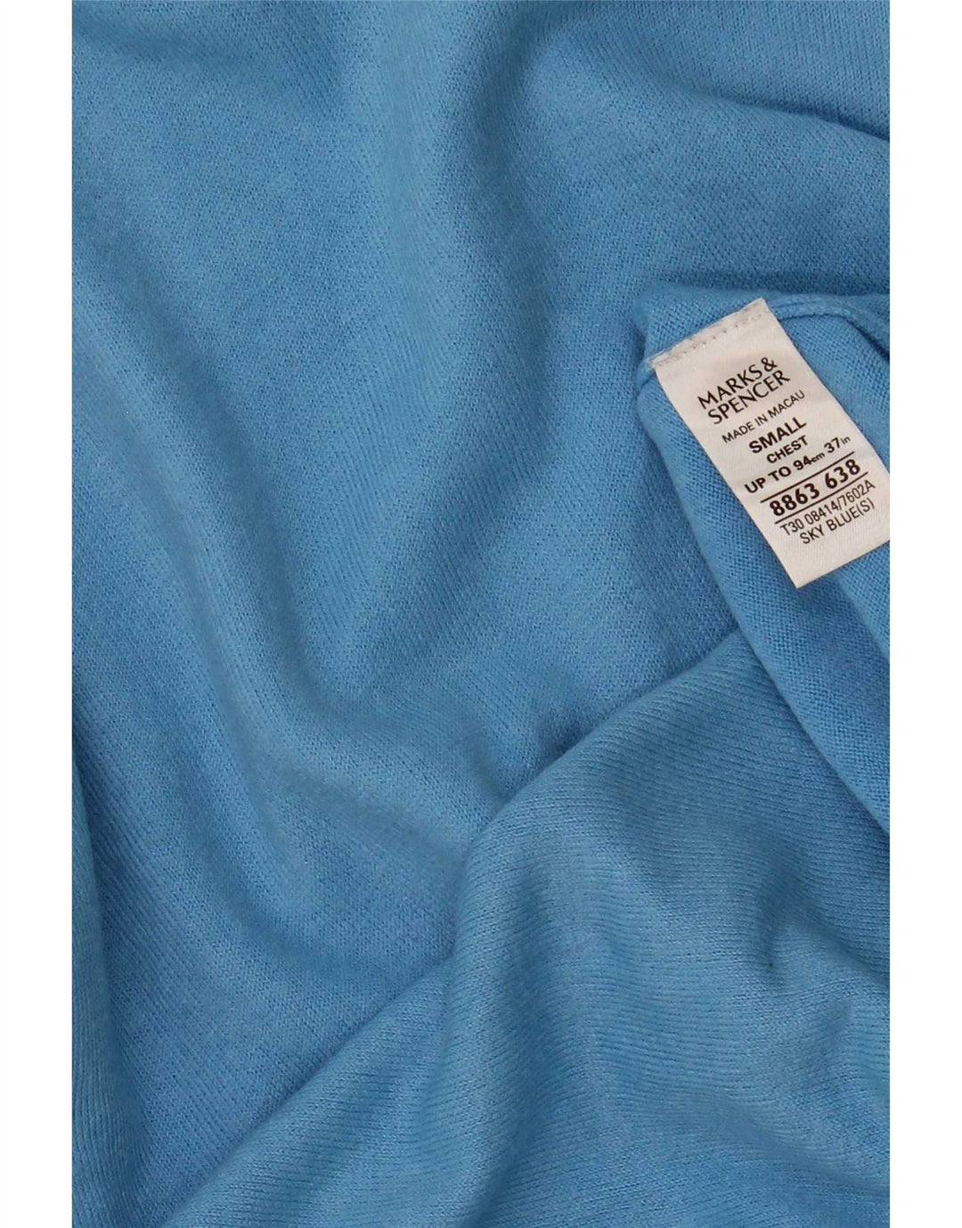 Maglione da uomo con scollo a V autografo Marks & Spencer piccolo acrilico blu