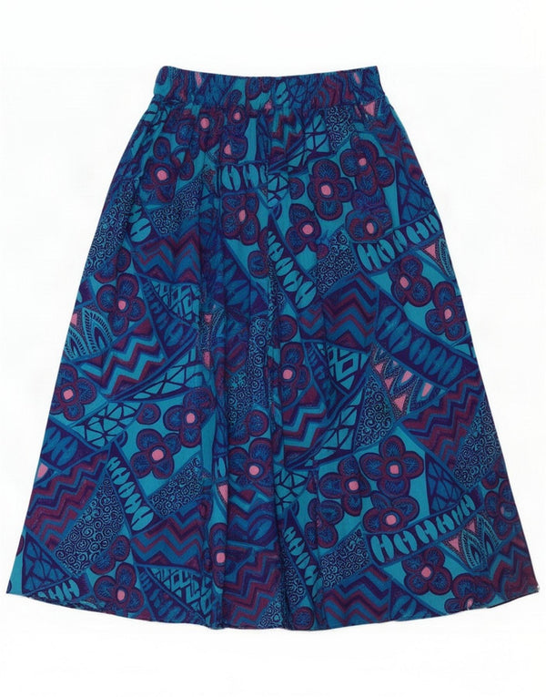 Gonna lunga da donna vintage UK 18 XL W34 Cotone floreale multicolore