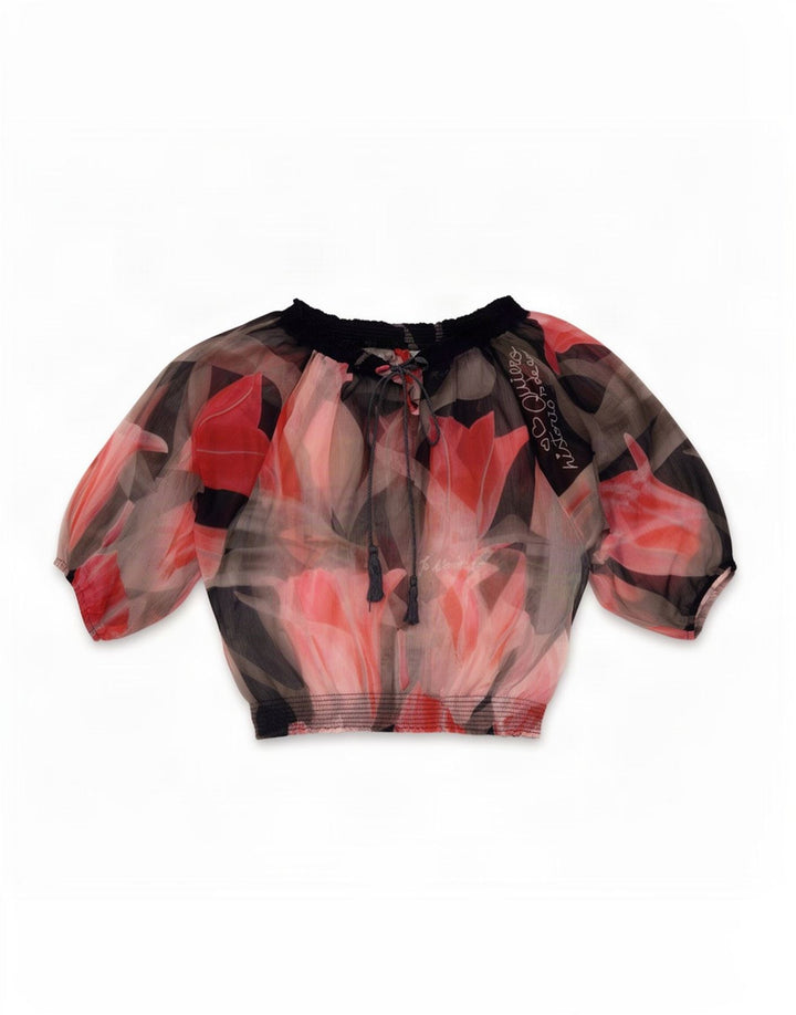 Desigual Camicetta grafica oversize da donna Top UK 14 medio multicolore