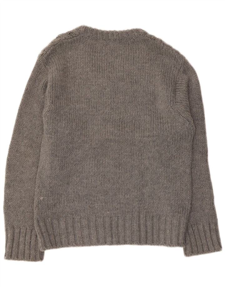 Maglione Zara da uomo con scollo a V grande in acrilico grigio