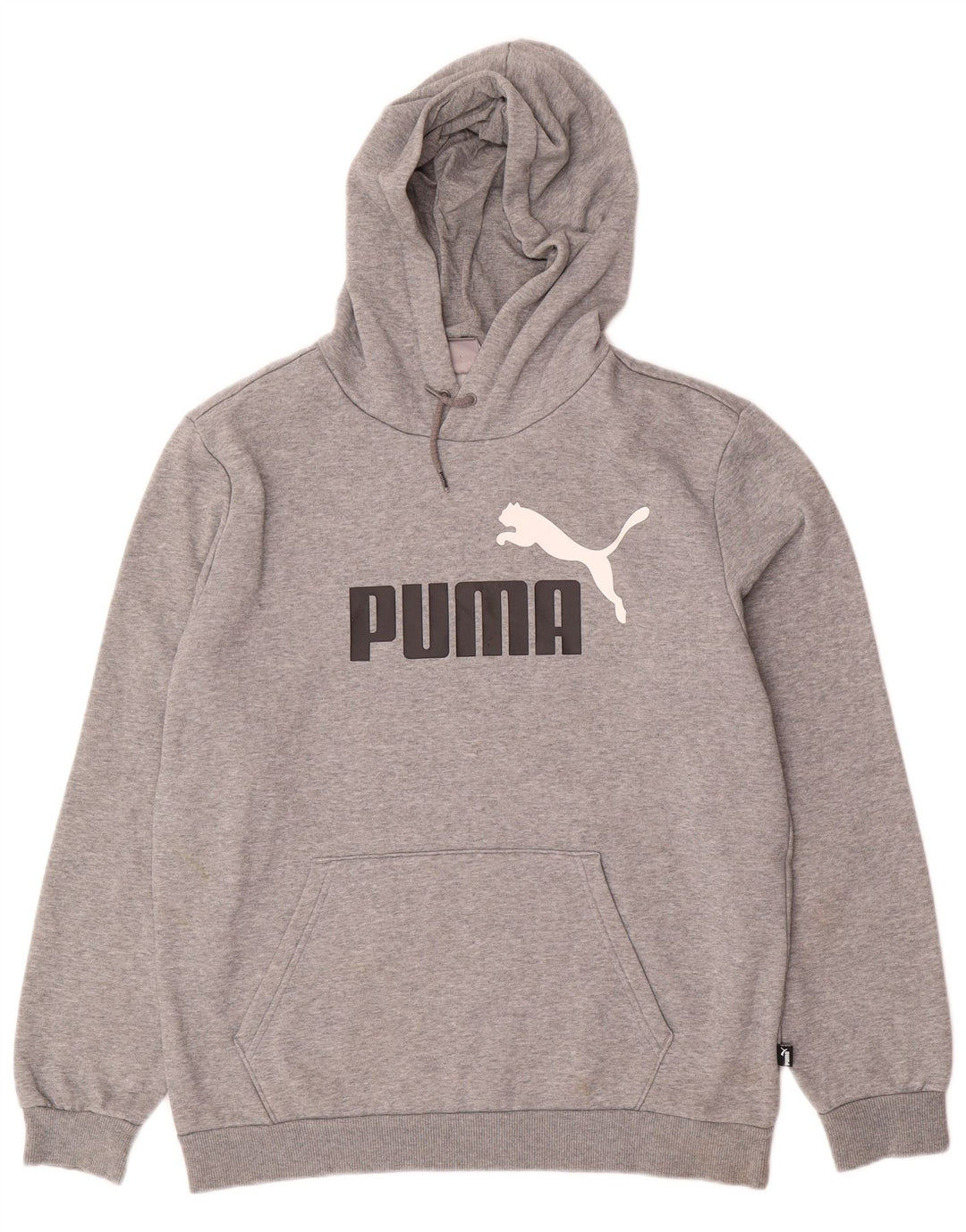 Felpa con cappuccio grafica PUMA da uomo in cotone grigio medio