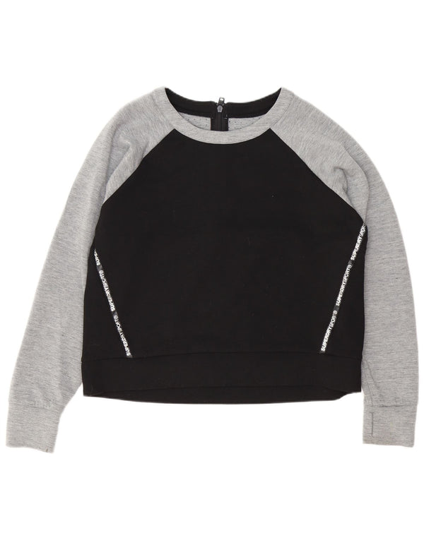Felpa con grafica da donna Superdry Maglione UK 16 Large Black Colourblock