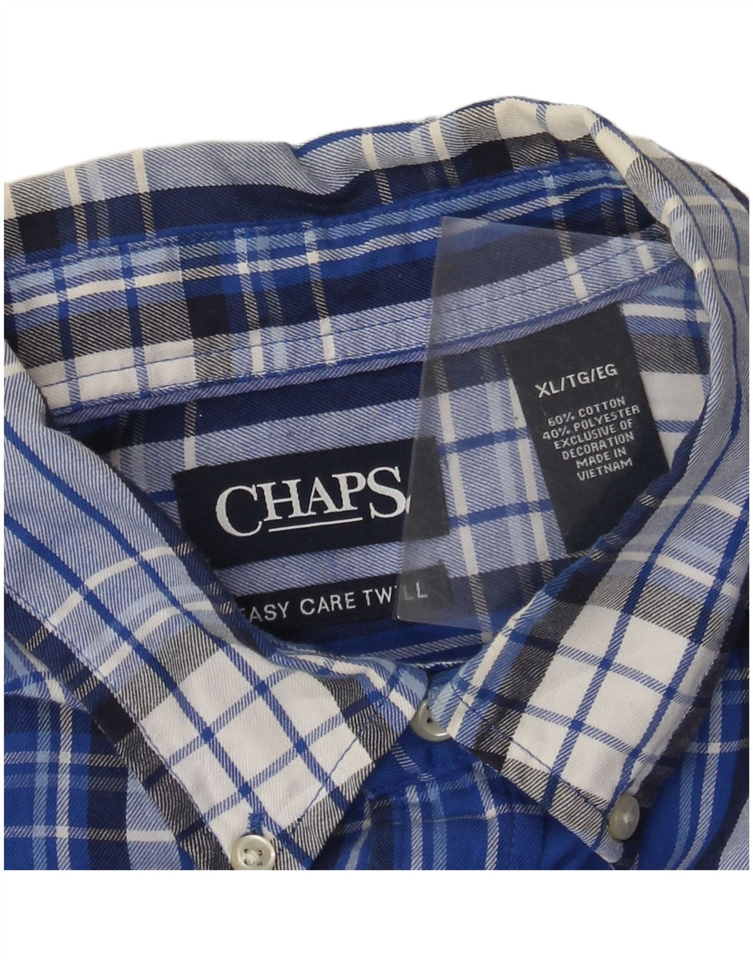 Chaps Camicia da uomo in flanella XL in cotone a quadri blu