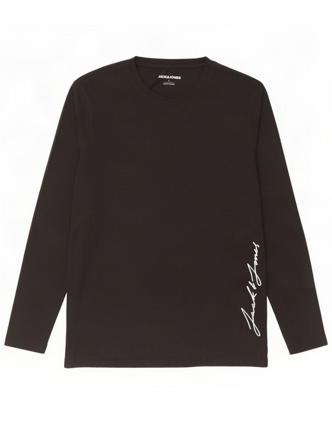 Jack & Jones Top grafico da uomo manica lunga grande Nero