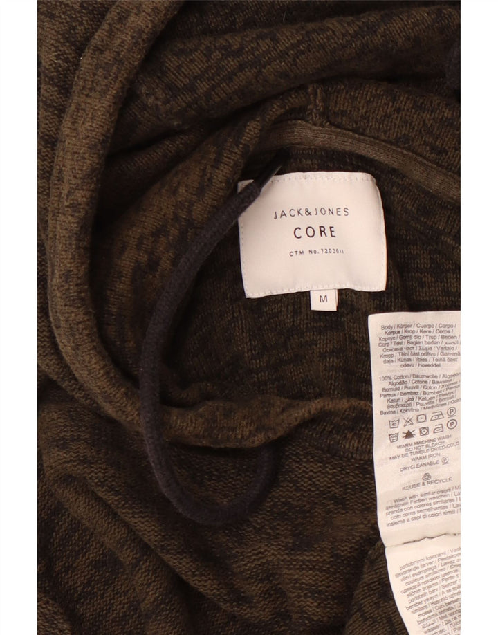 JACK & JONES Maglia con cappuccio da uomo in cotone puntinato color kaki medio