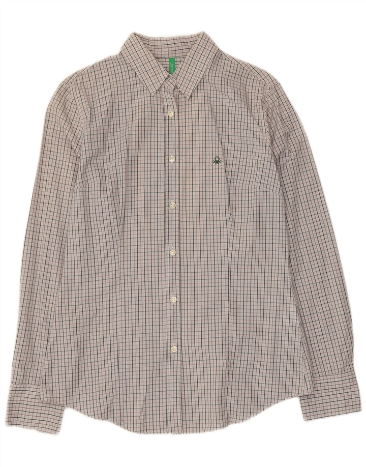 Camicia da donna Benetton UK 14 Large in cotone grigio