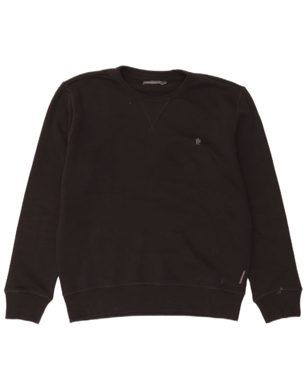 Felpa da uomo French Connection Maglione grande cotone nero