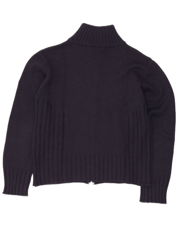 Meltin' Pot Womens Cardigan Sweater UK 14 Medium Navy Blue Wool