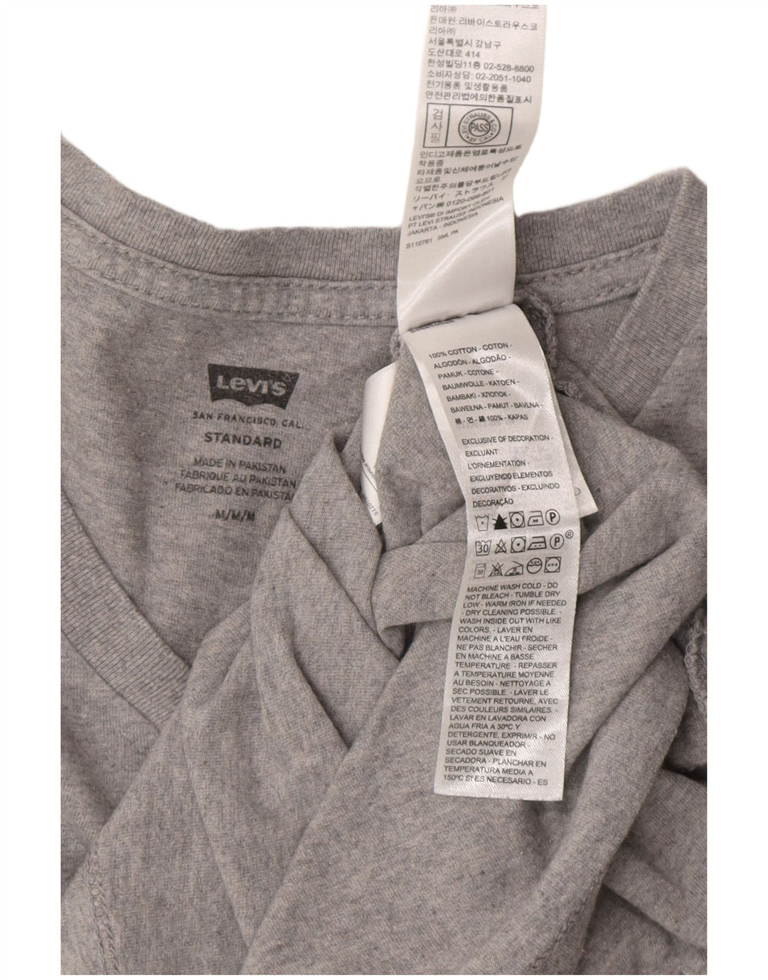 T-shirt standard da uomo LEVI'S Top in cotone grigio medio
