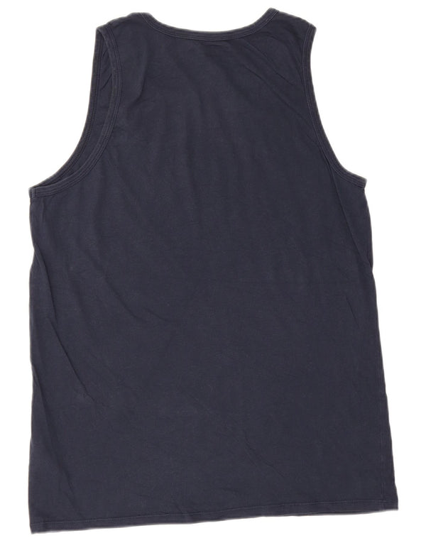 Nike Mens Athletic Cut Vest Top Medium Navy Blue Cotton
