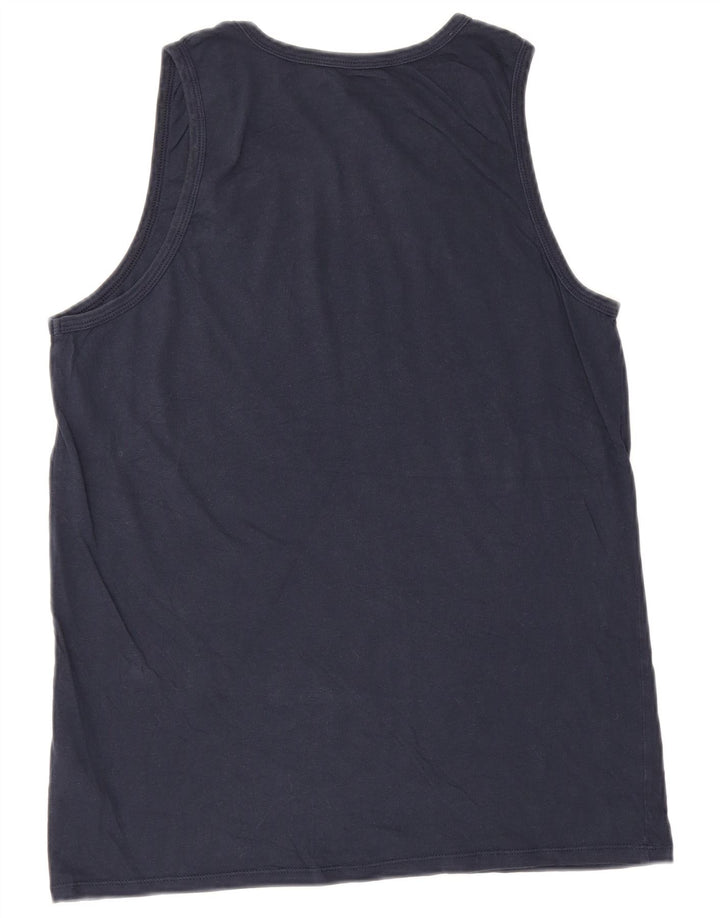 Canotta Nike da uomo dal taglio atletico, cotone medio blu navy